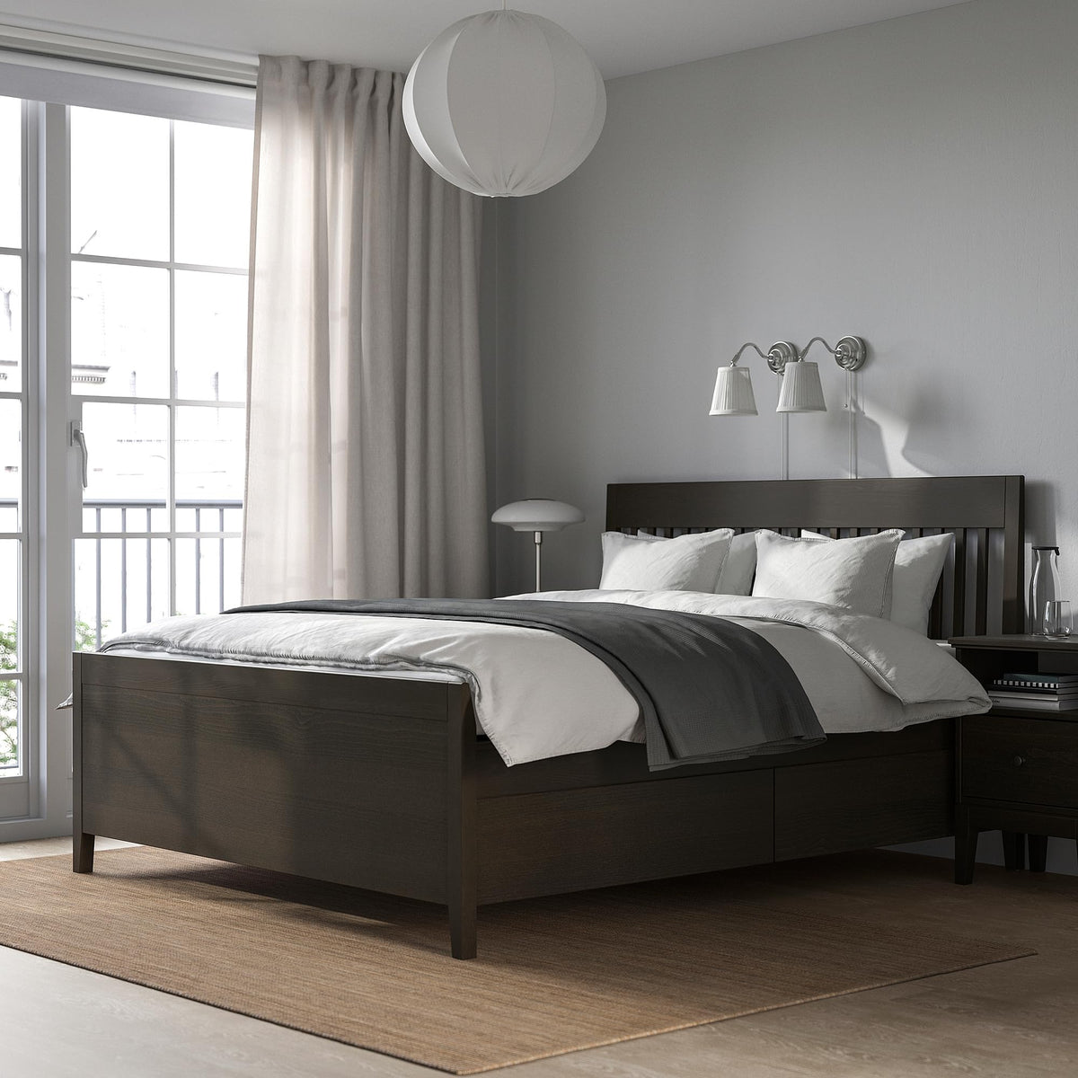 Storage Bed with Slatted Base, 160 x 200 cm