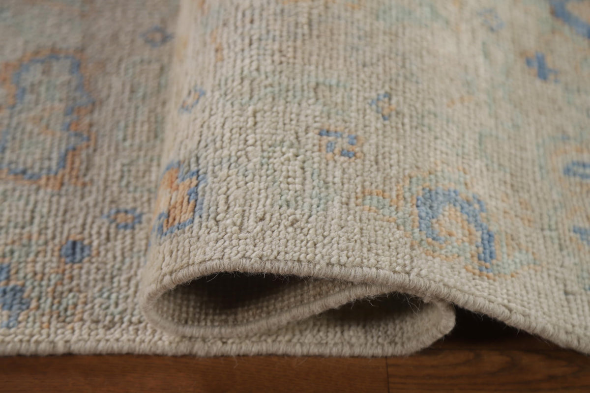 Hand-Knotted Transitional Wool Rug in Multiple Sizes