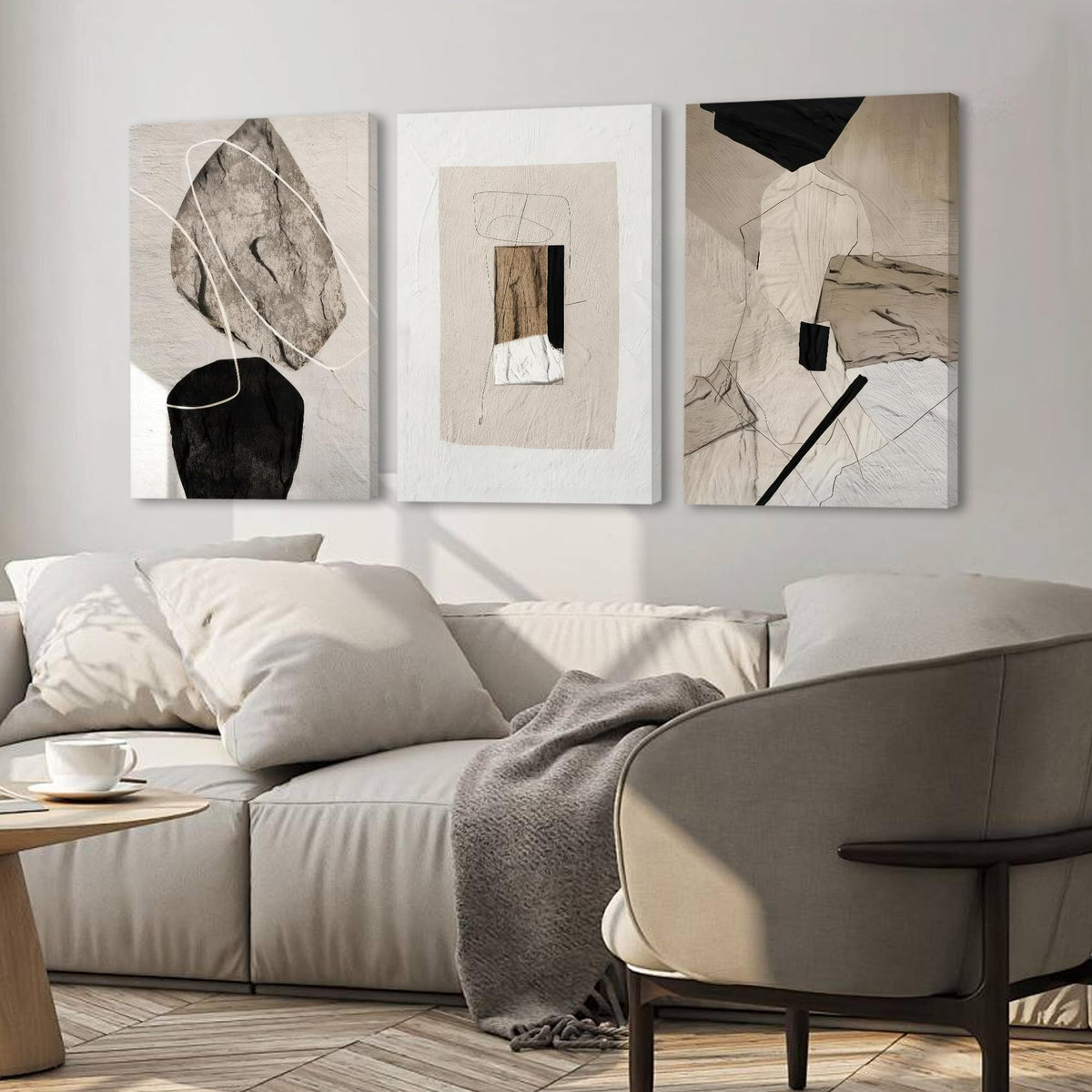 Framed Abstract Wall Art Set of Three