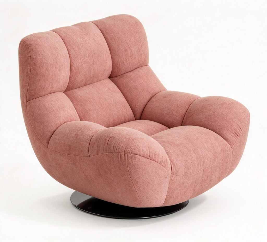 Plush Accent Chair and Ottoman Set