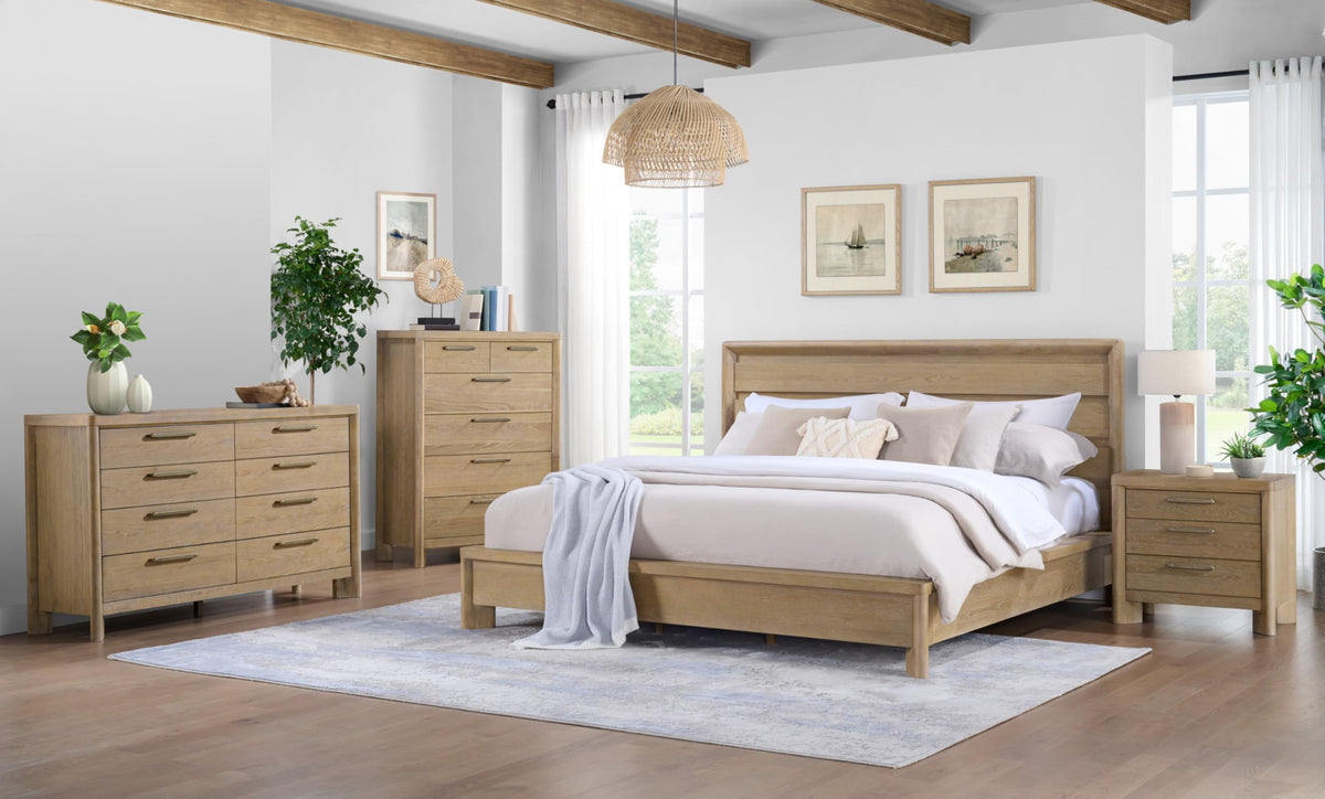 King Panel Bed Frame with Slats