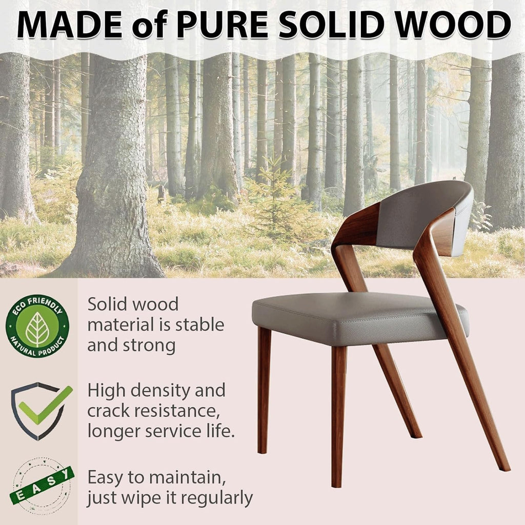Microfiber-Upholstered Wood Dining Armchairs, Set of Two