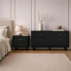Solid Wood Nightstand with Two Soft-Close Drawers