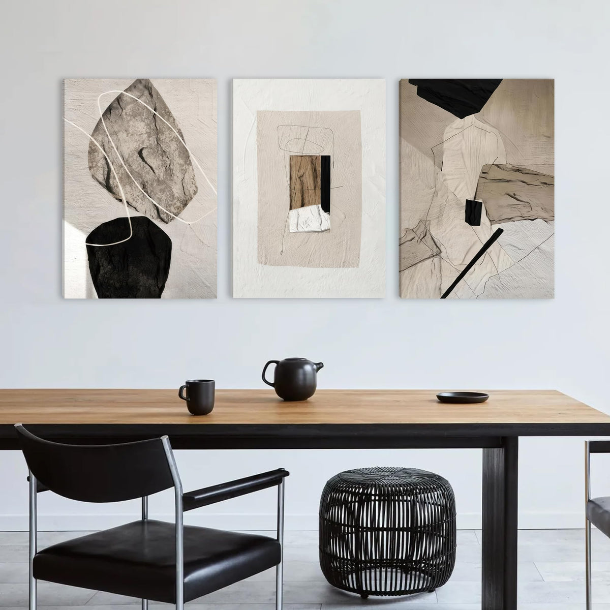 Framed Abstract Wall Art Set of Three