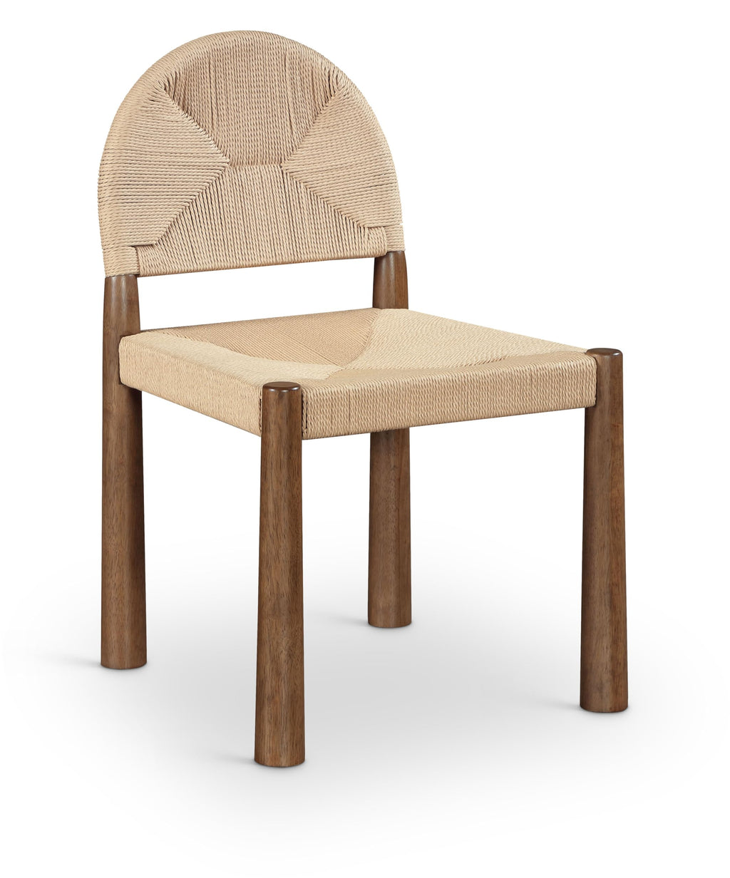 Woven Seagrass Wood Dining Chairs, Set of Two