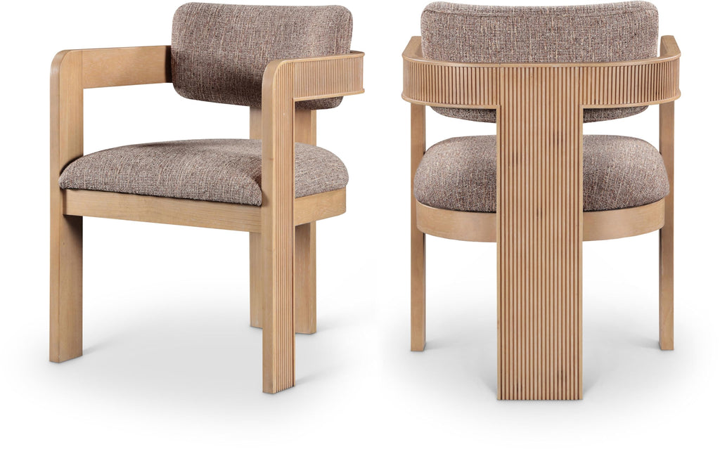 Upholstered Wood-Frame Dining Chairs, Set of Two