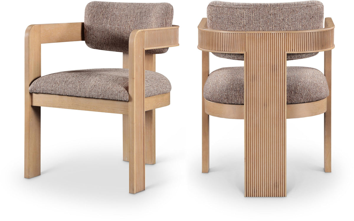 Upholstered Wood-Frame Dining Chairs, Set of Two