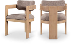 Upholstered Wood-Frame Dining Chairs, Set of Two