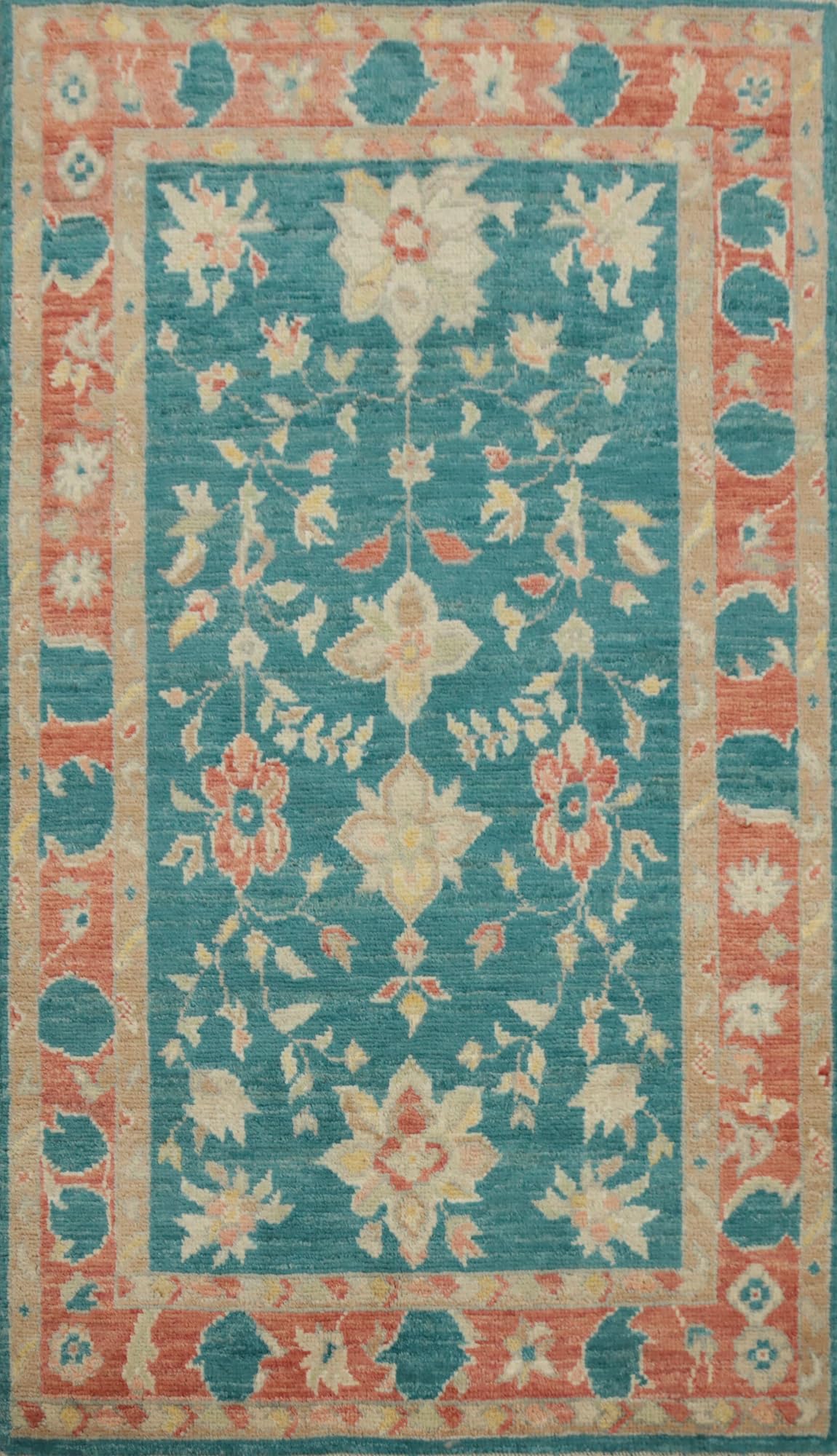 Hand-Knotted Transitional Wool Rug in Multiple Sizes