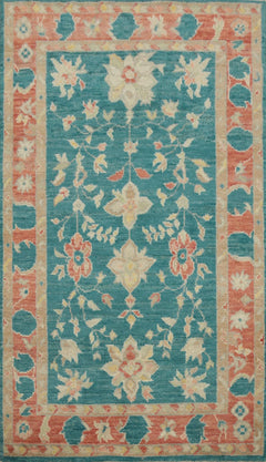 Hand-Knotted Transitional Wool Rug in Multiple Sizes