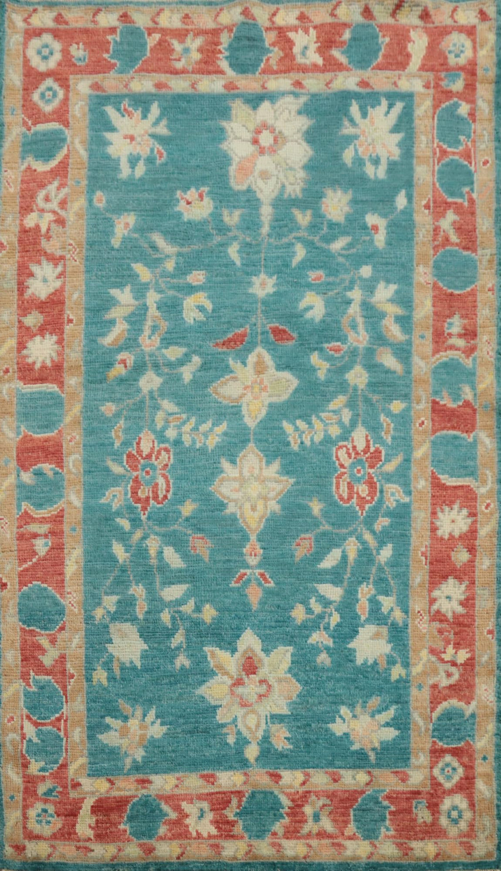 Hand-Knotted Transitional Wool Rug in Multiple Sizes