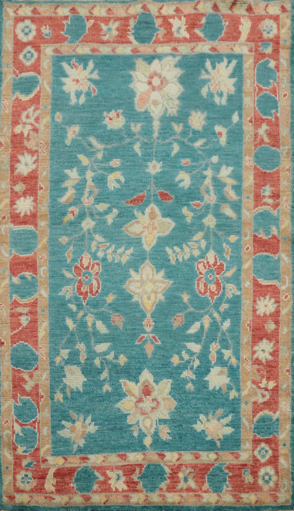 Hand-Knotted Transitional Wool Rug in Multiple Sizes