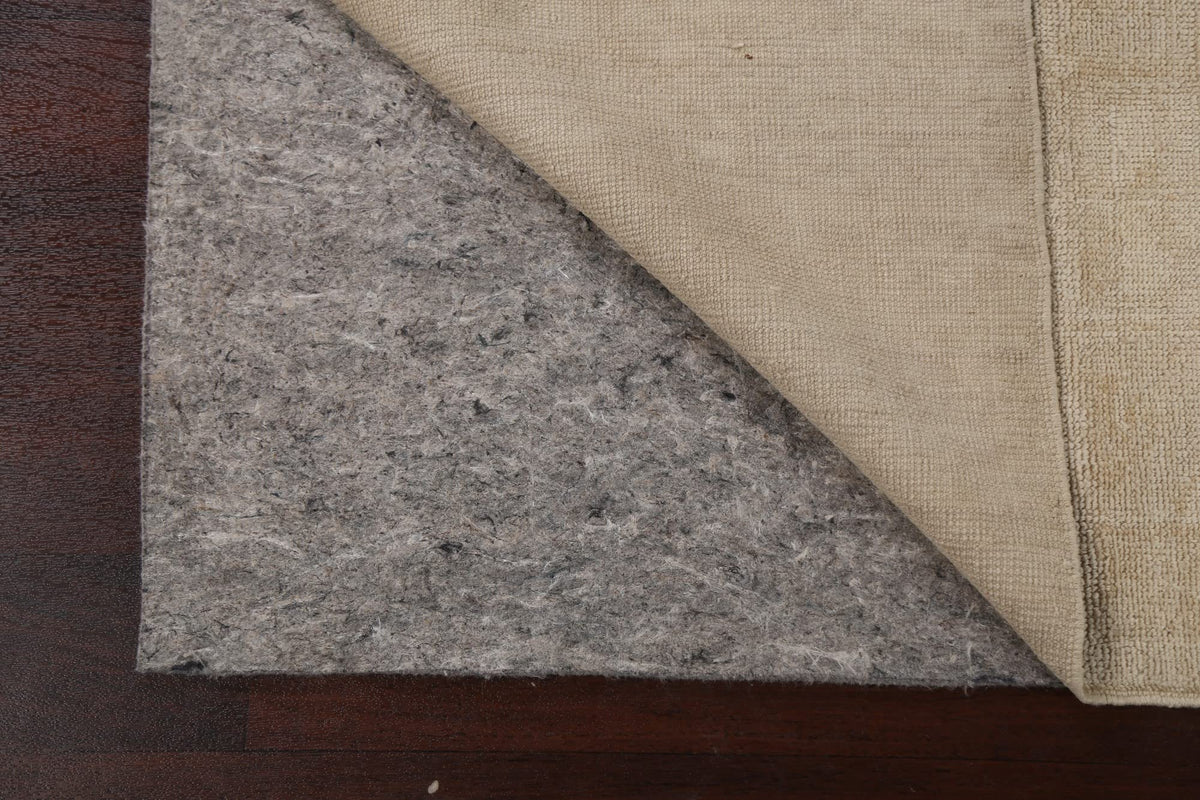 Beige Hand-Knotted Wool Rug, 300 x 254 cm