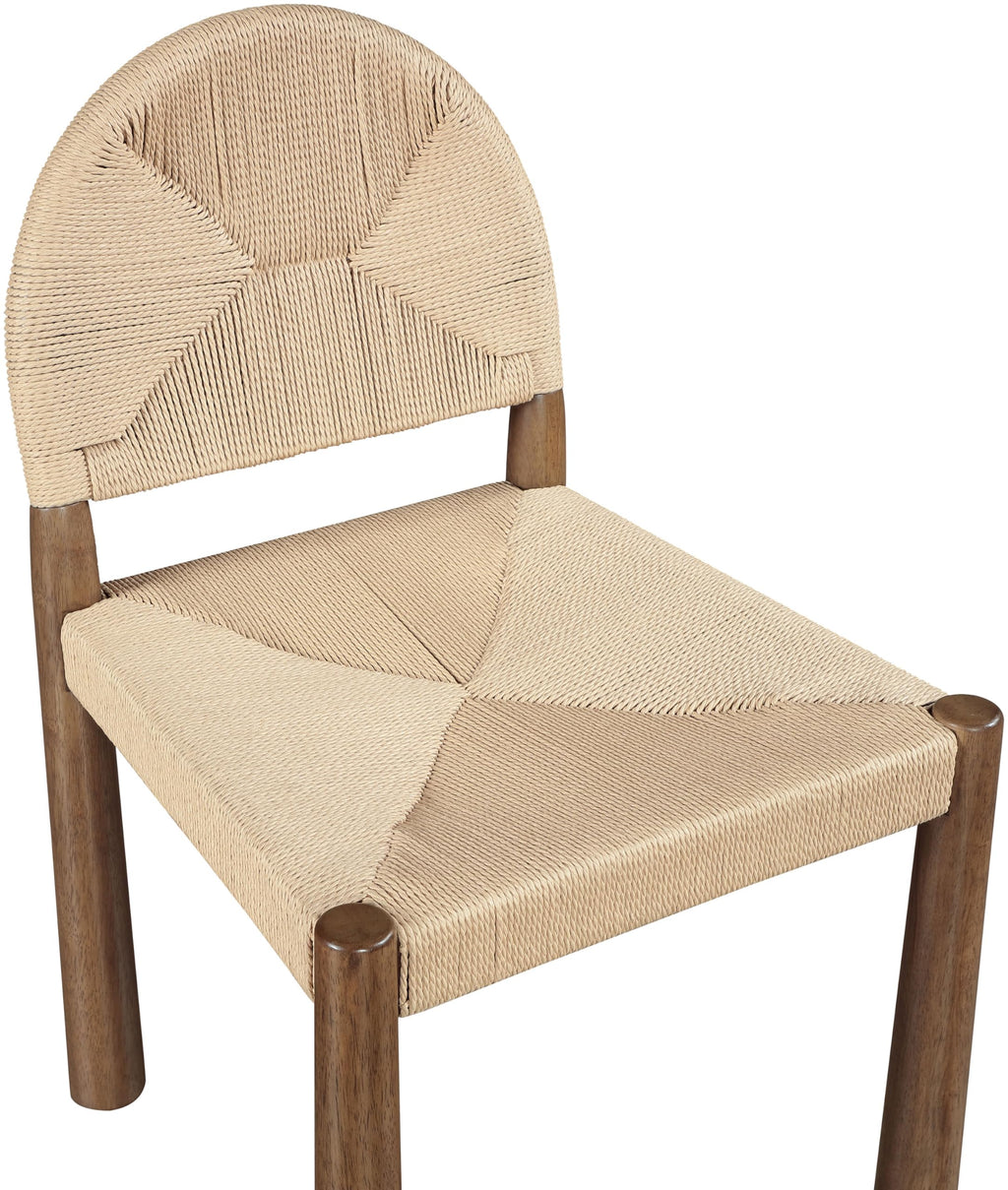Woven Seagrass Wood Dining Chairs, Set of Two