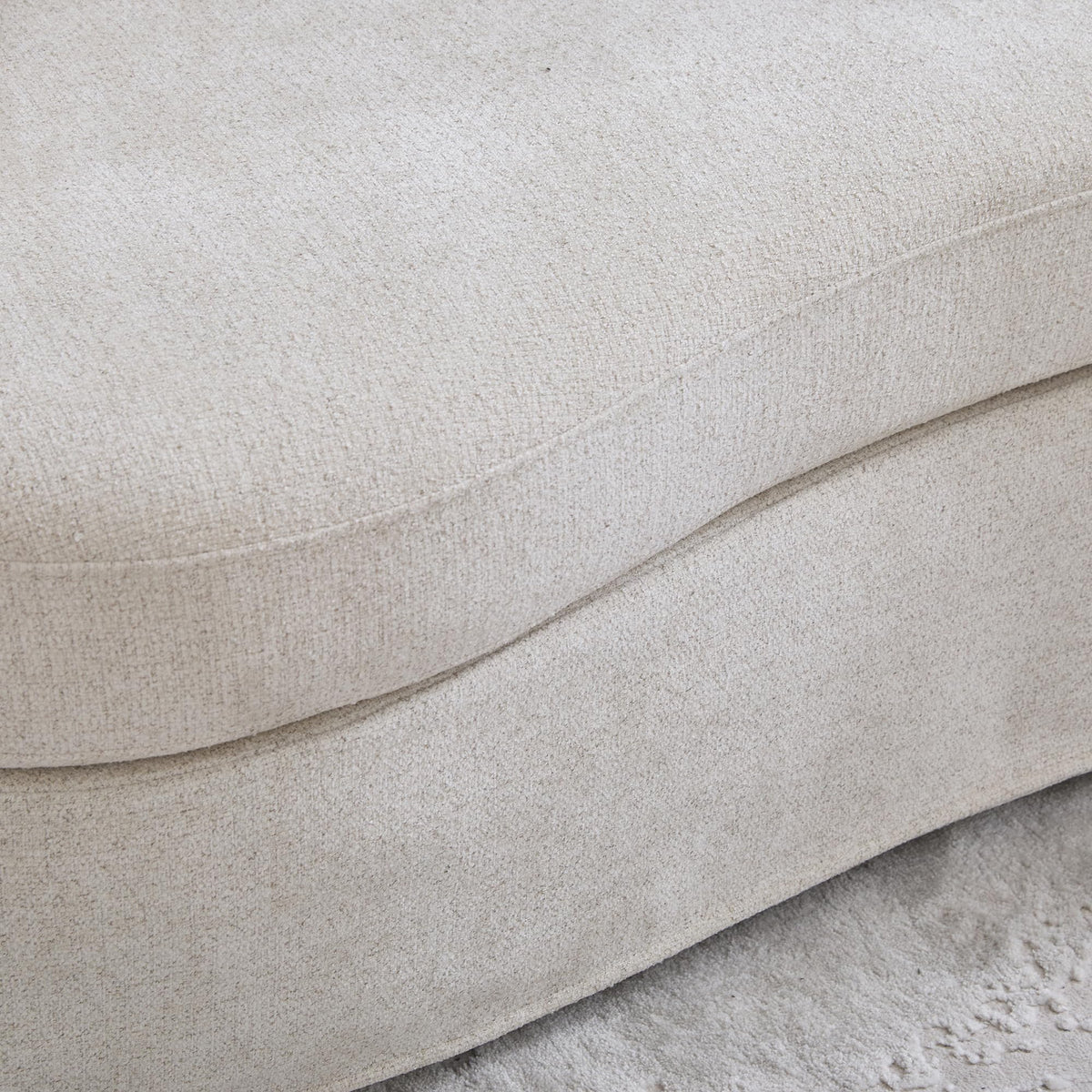 Curved Chenille Loveseat with Removable Cushions